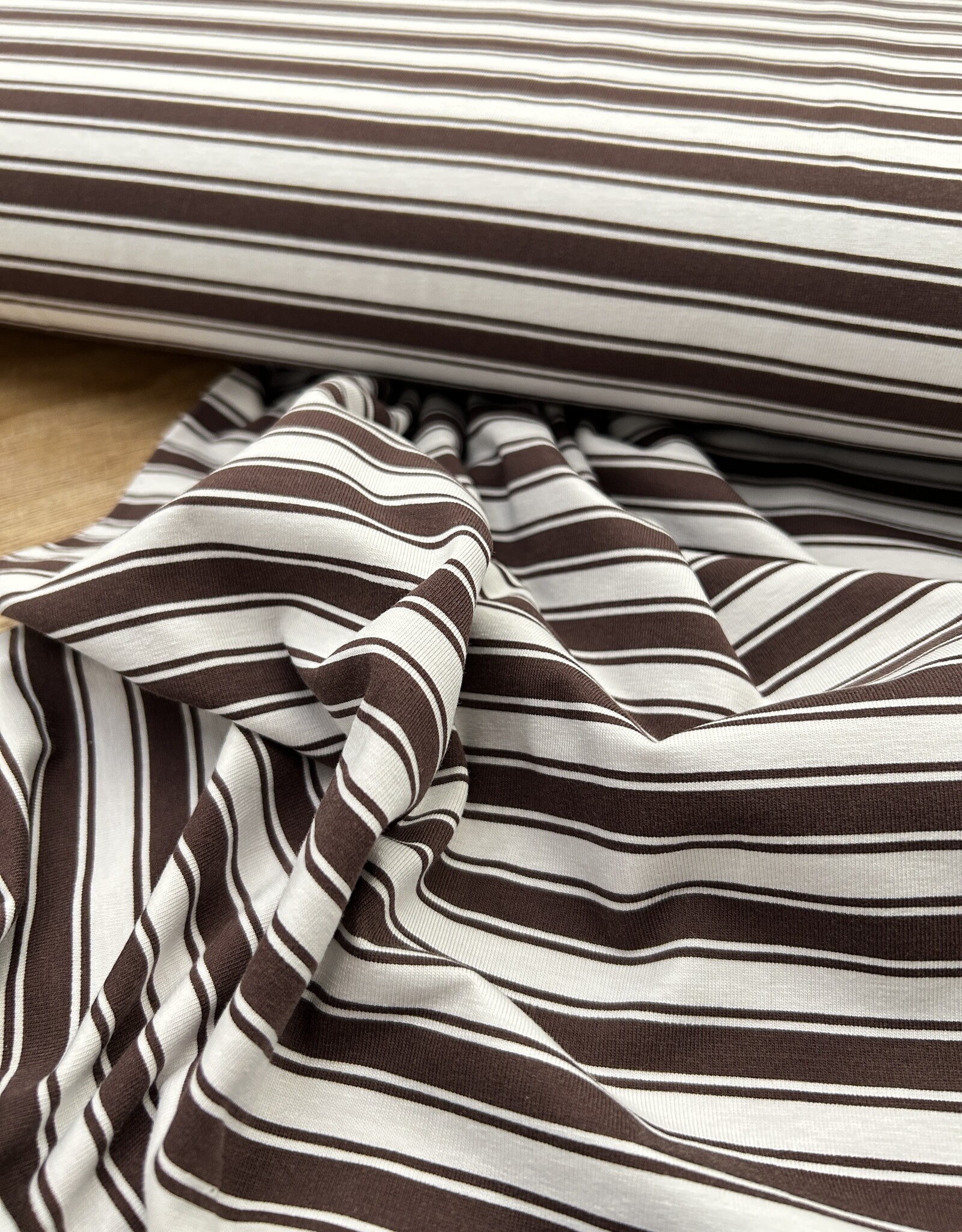 Tricot - Double Stripes - Bruin