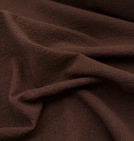 Double Gauze Broderie - Chocolat