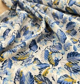 Fijne katoen - Elm Leaves - Blue