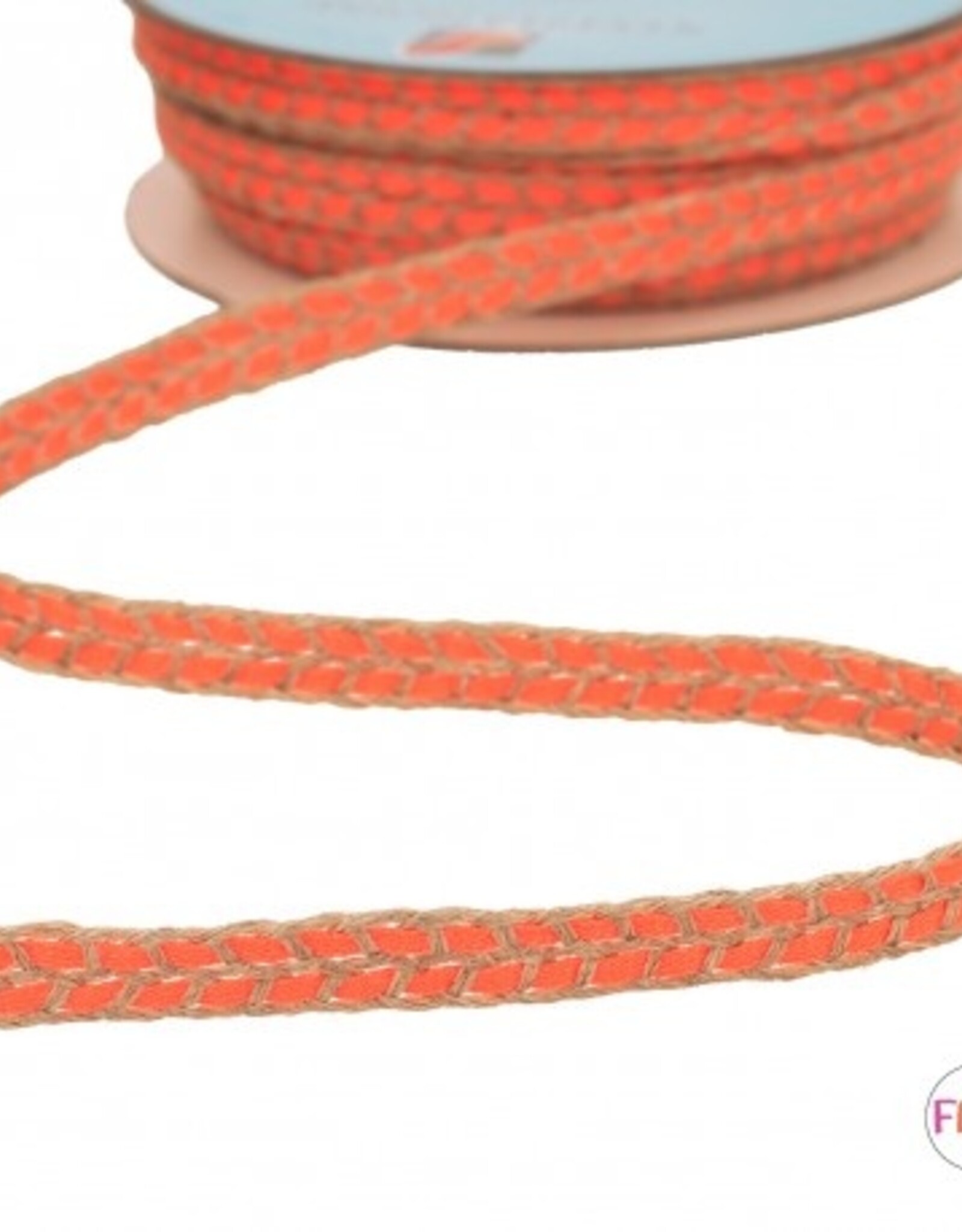 Vlecht lint - Neon Oranje