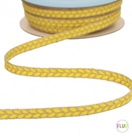 Vlecht lint - Neon Geel