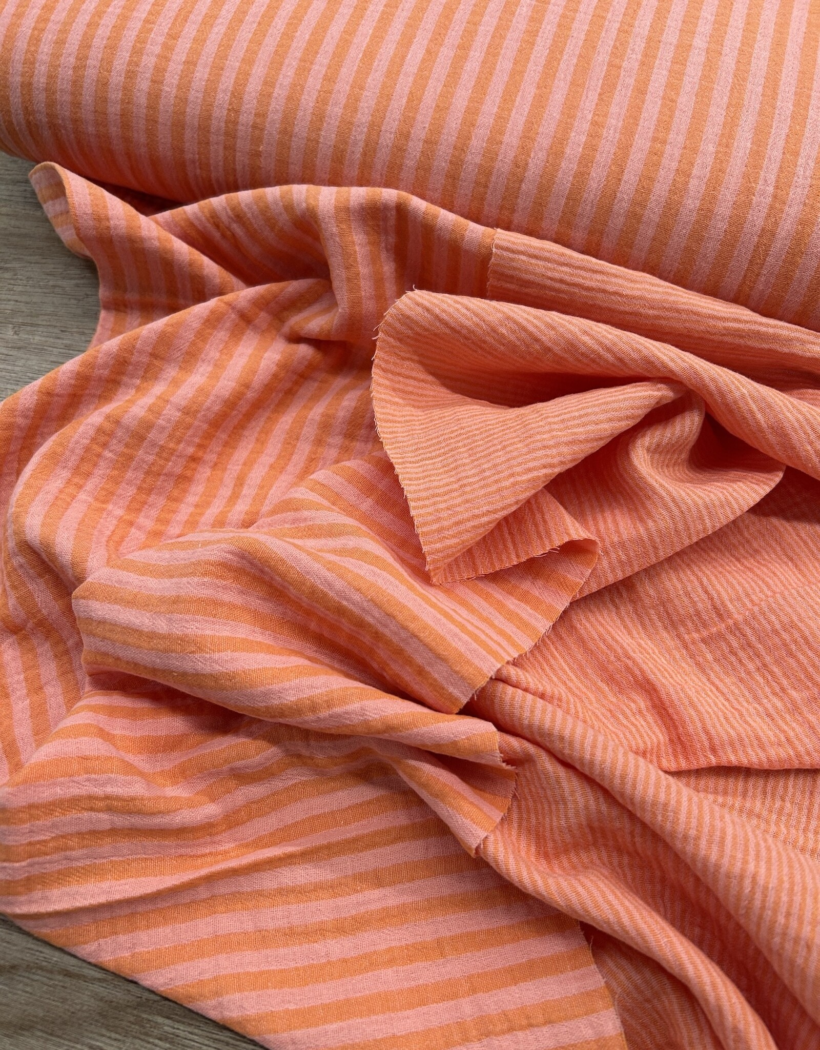Double Gauze - Stripes 2-sided - Orange