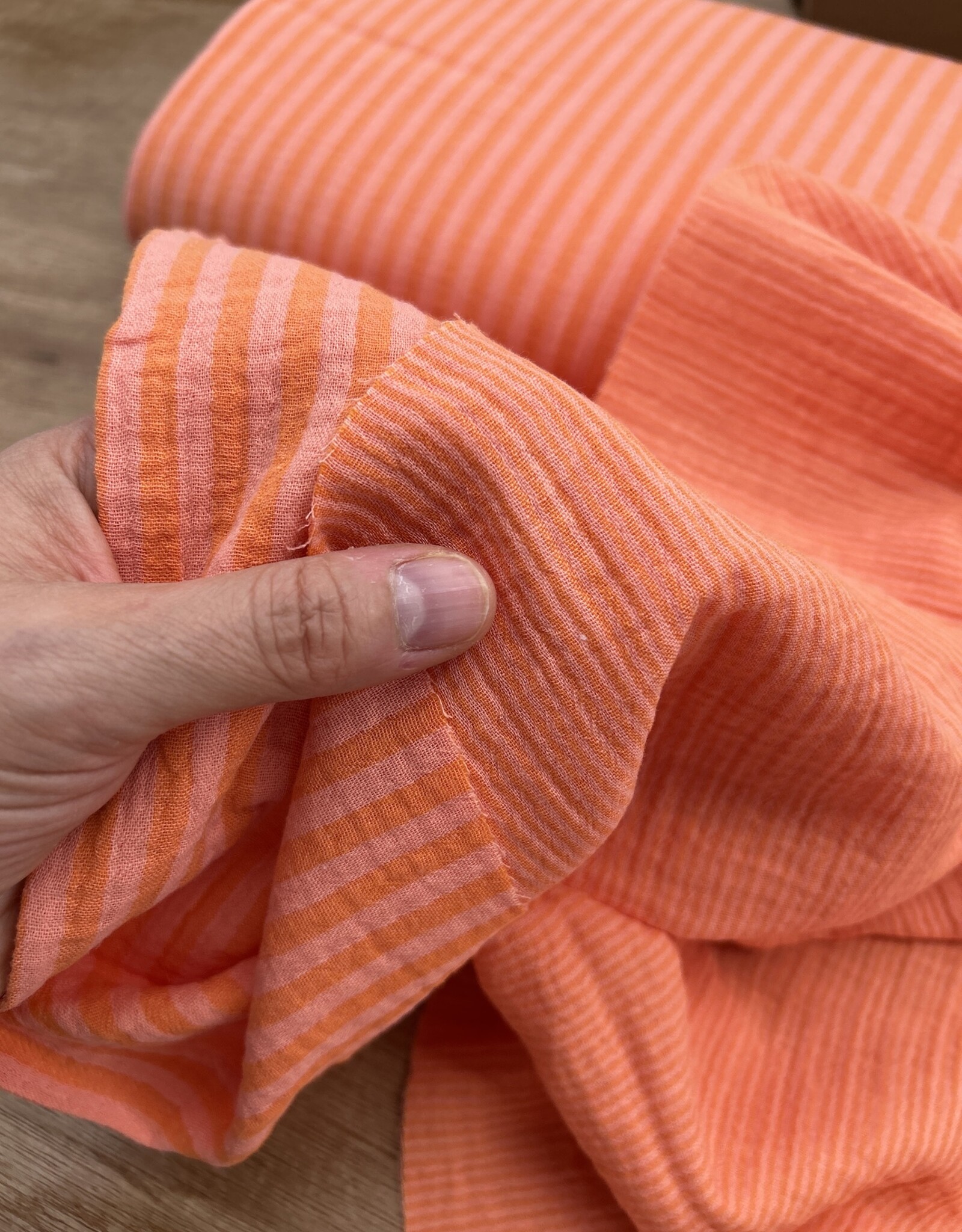 Double Gauze - Stripes 2-sided - Orange