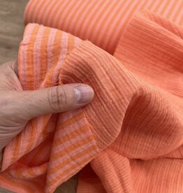 Double Gauze - Stripes 2-sided - Orange