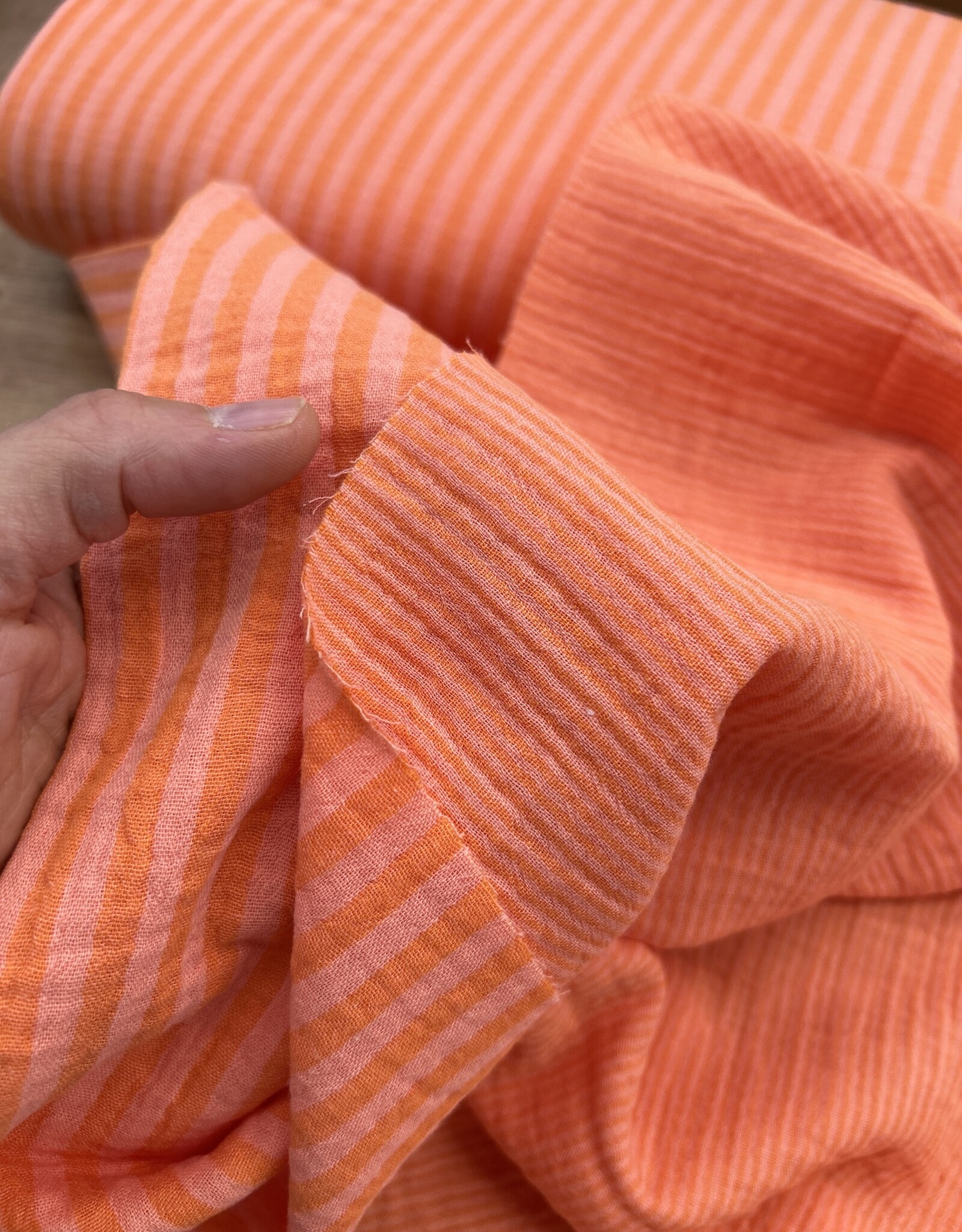 Double Gauze - Stripes 2-sided - Orange