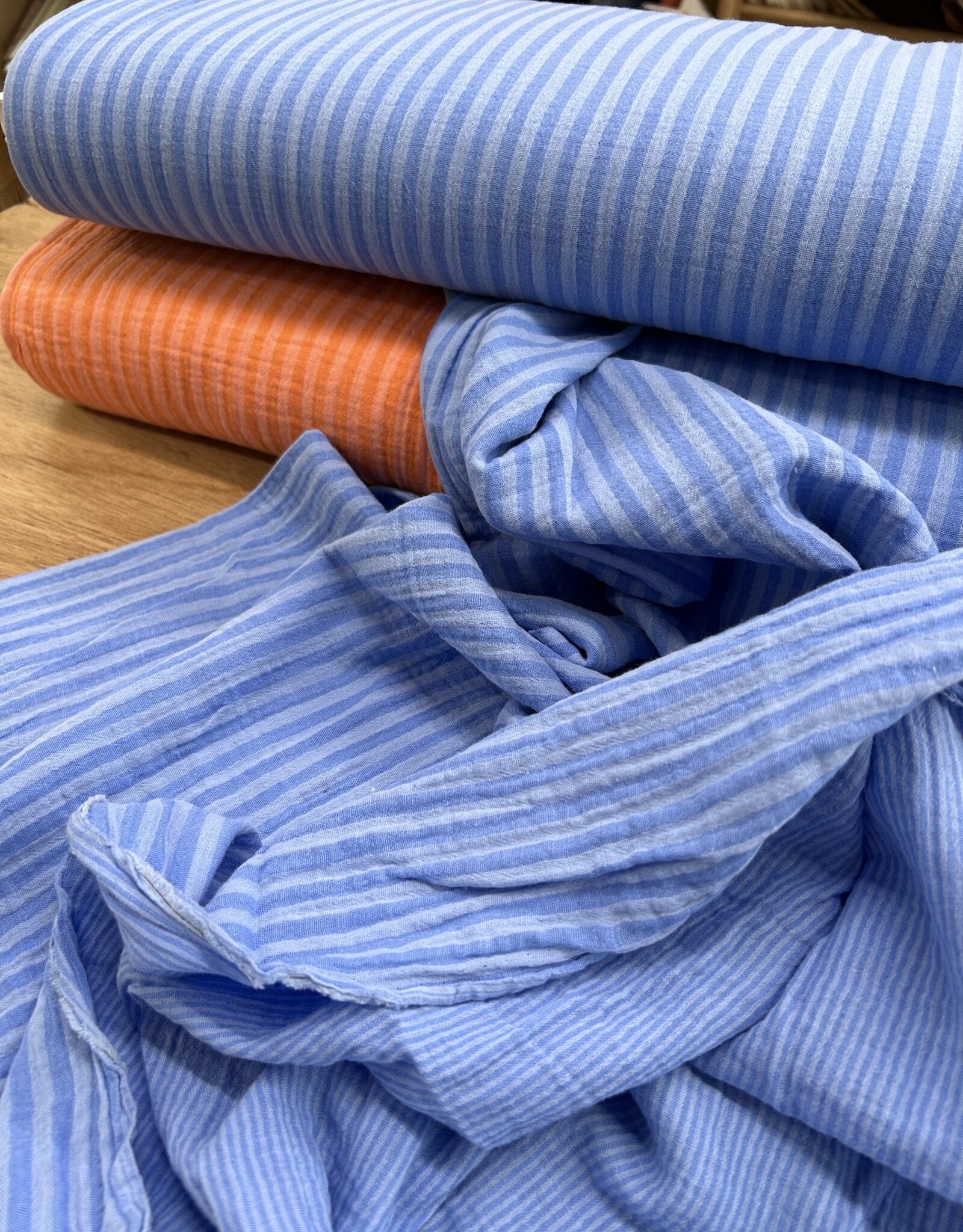 Double Gauze - Stripes 2-sided - Blauw
