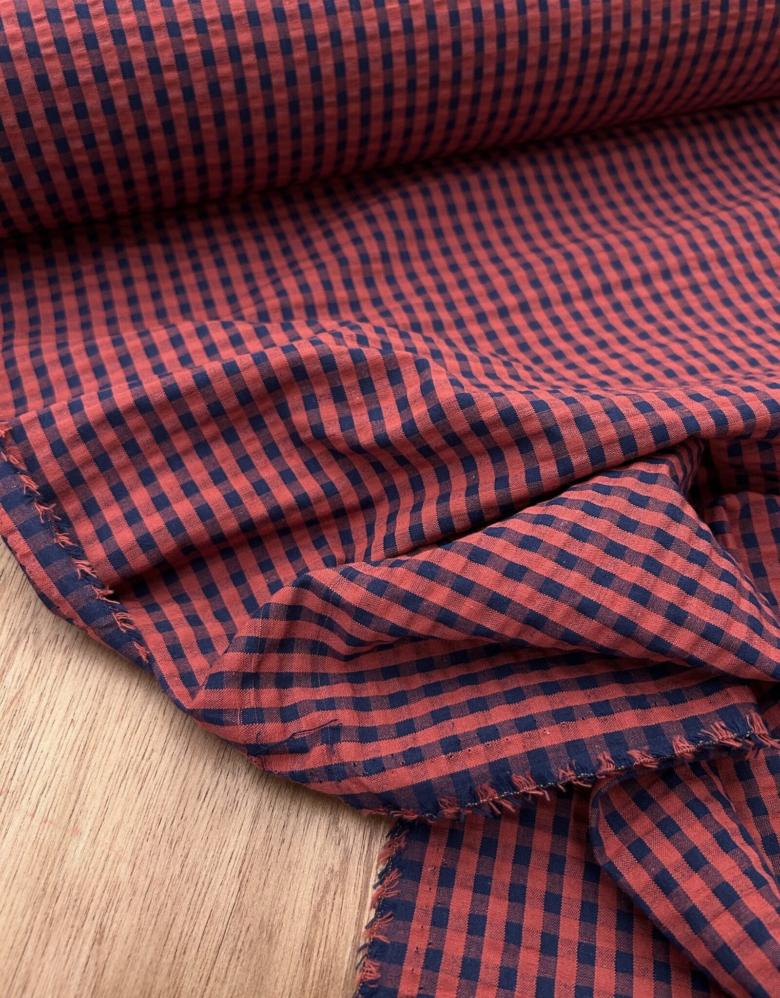 Seersucker - Vichy - Wine & navy