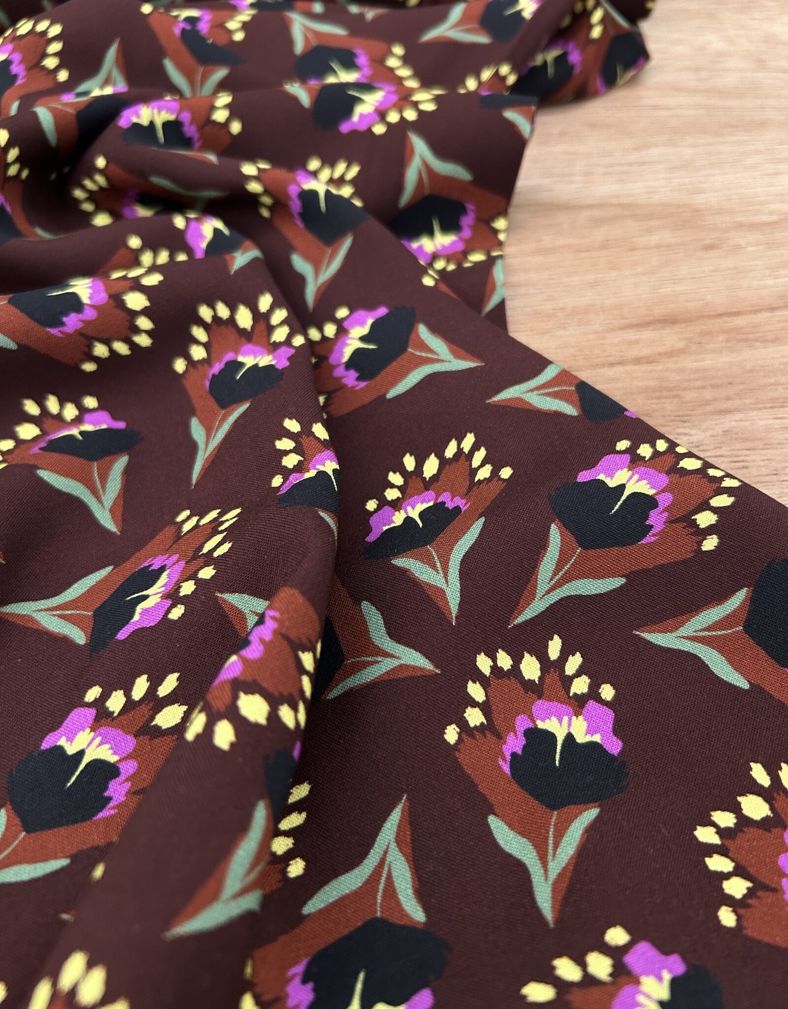 Viscose - Viola Flowers