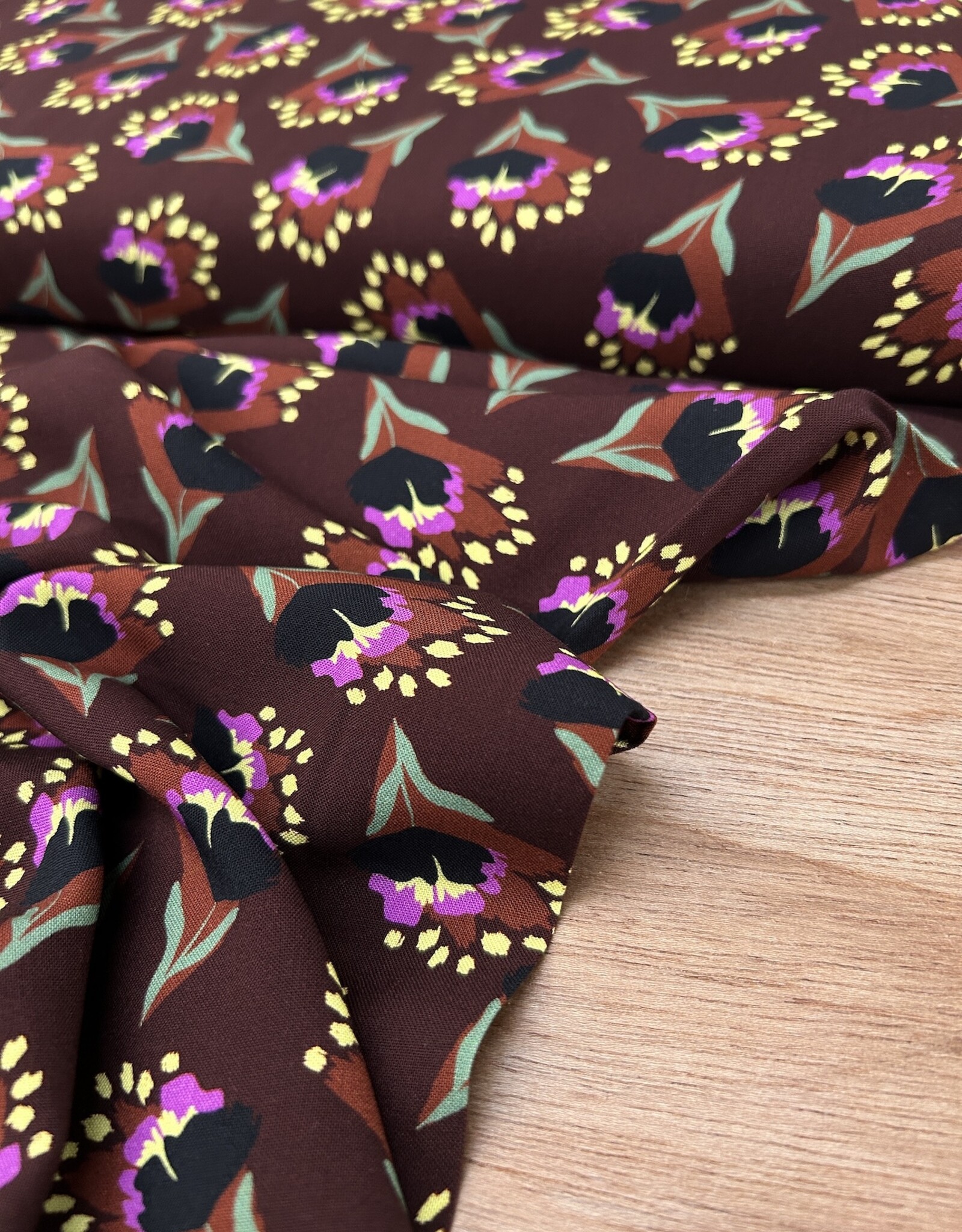 Viscose - Viola Flowers