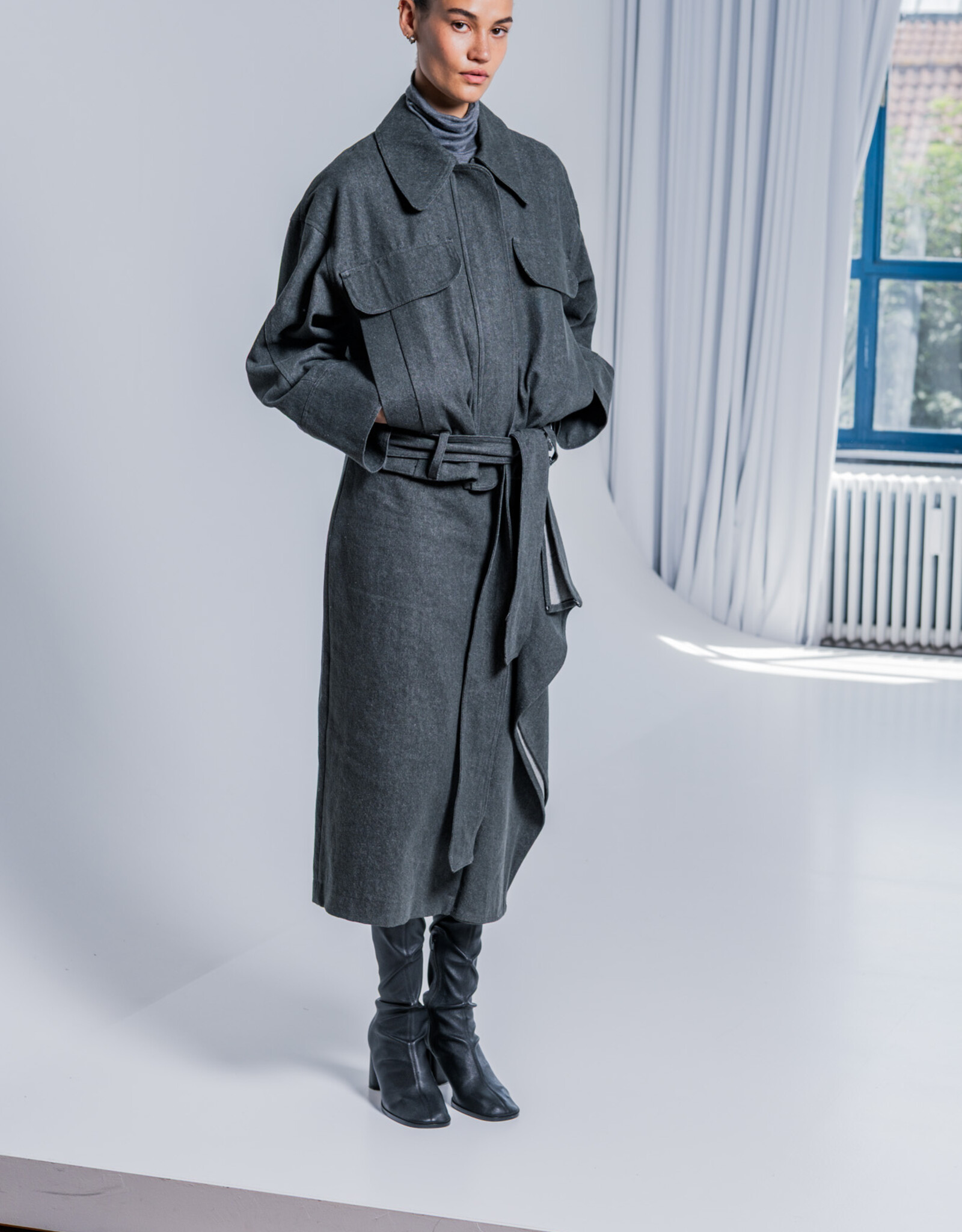 Fibre Mood Washed Heavy Denim - Dark Grey - Nori & Yuna