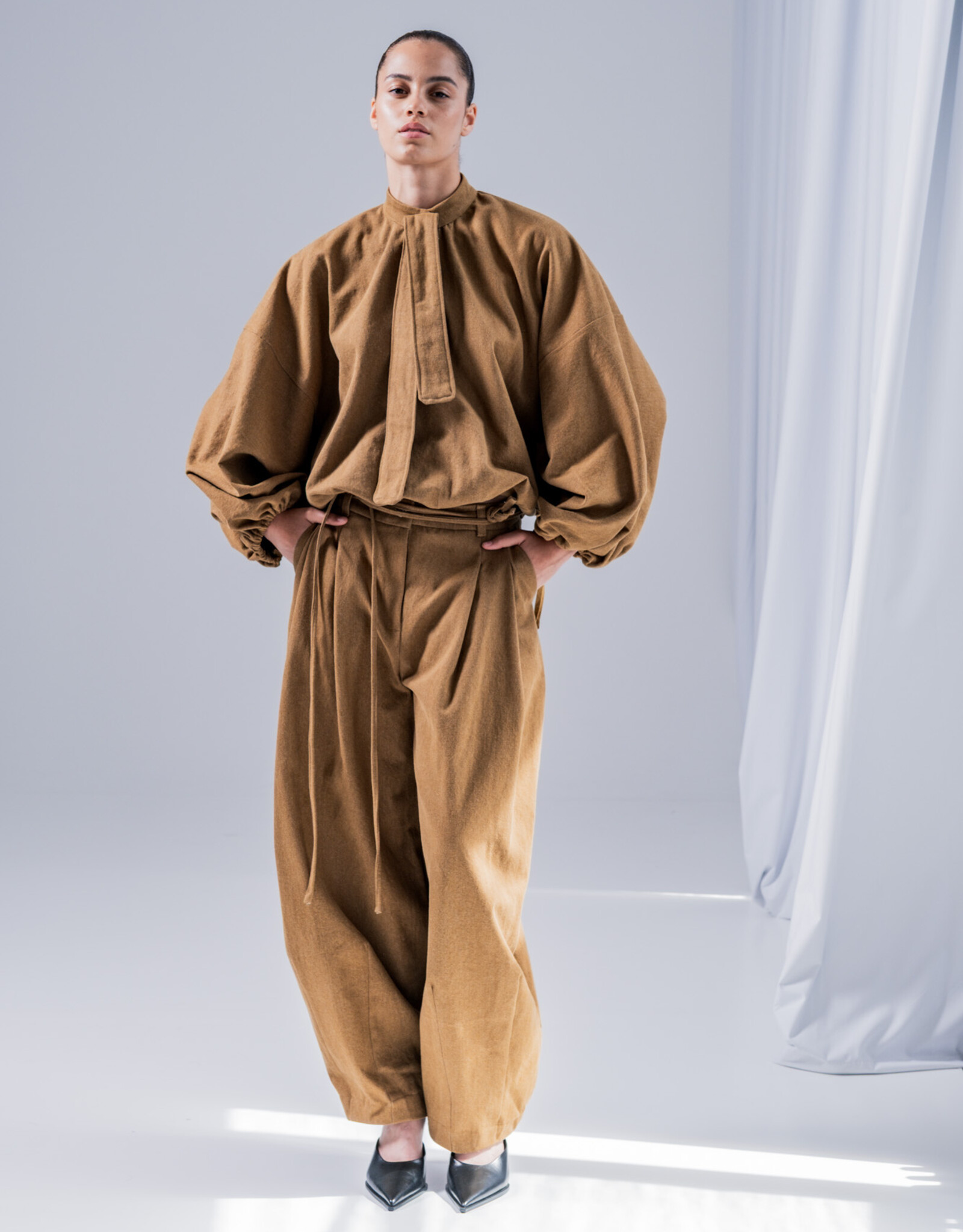 Fibre Mood Washed Heavy Denim - Camel - Kiva & Elva