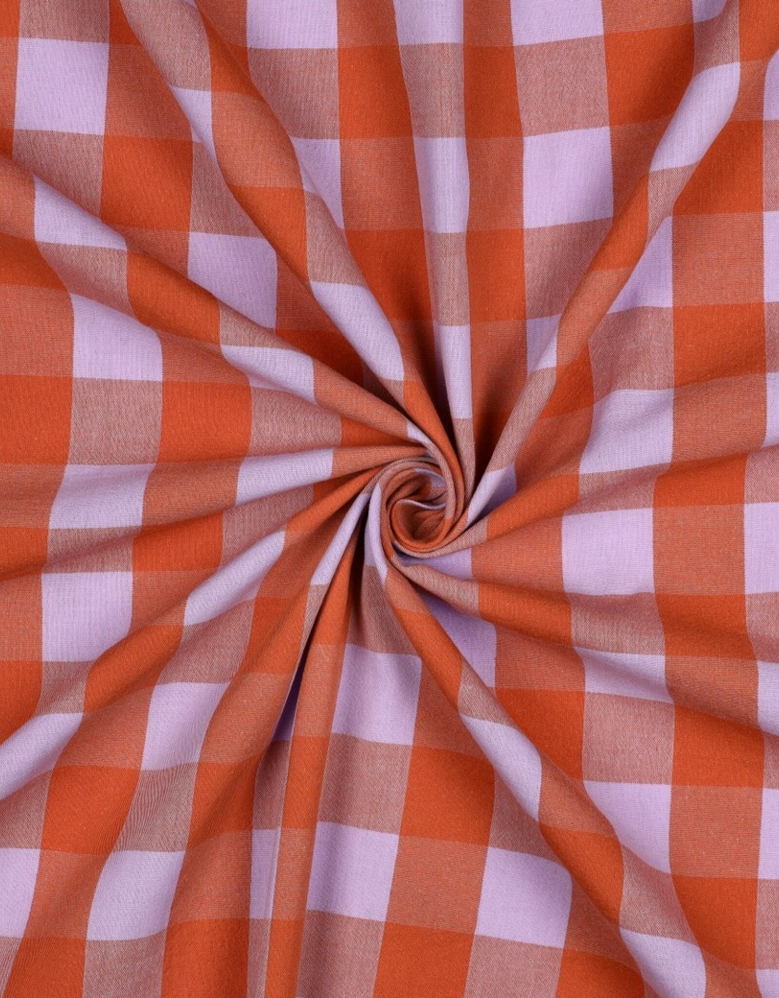 Yarn Dyed Cotton Checks - Orange