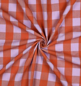 Yarn Dyed Cotton Checks - Orange