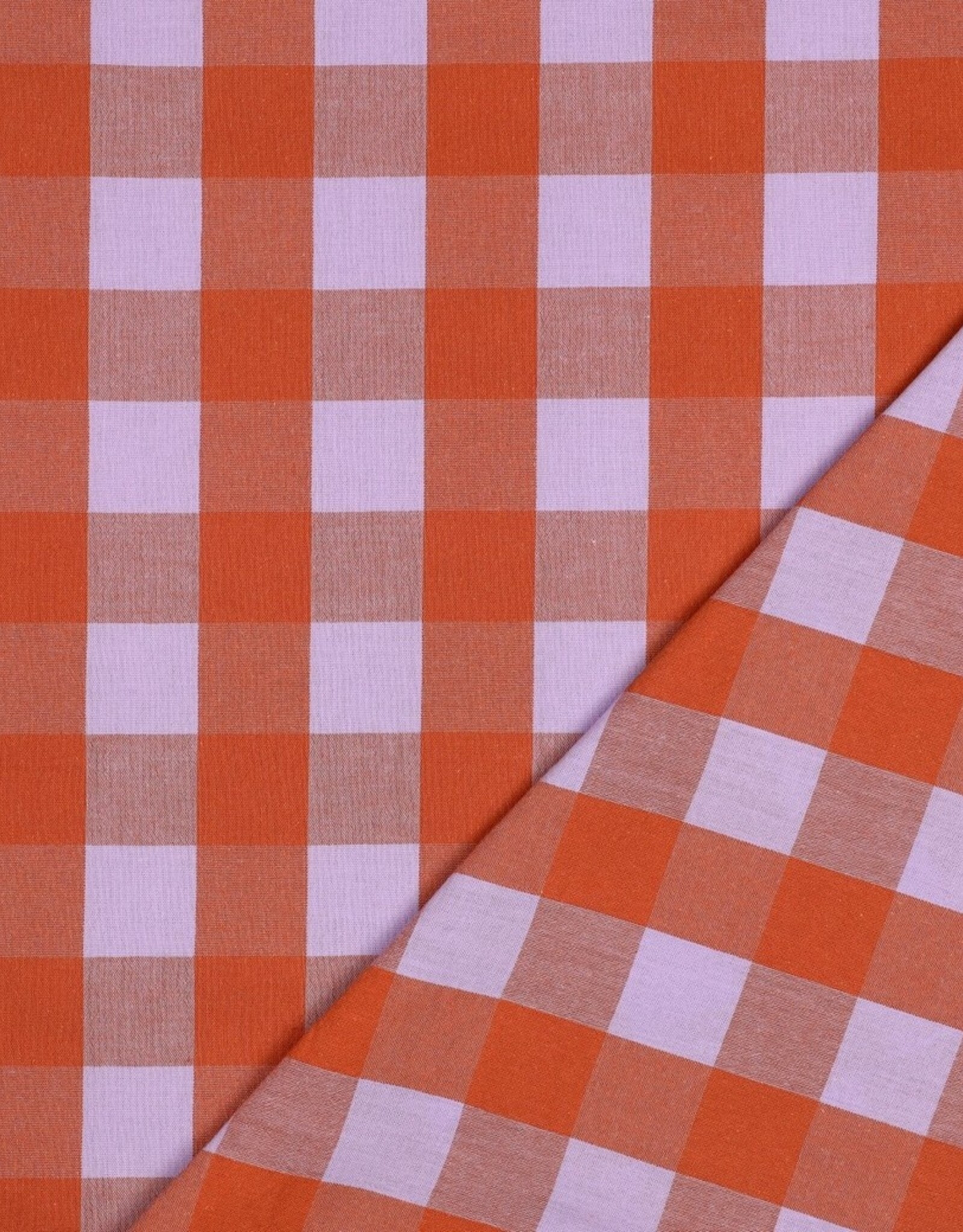 Yarn Dyed Cotton Checks - Orange