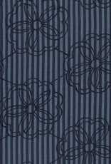 Seersucker Broderie - Blue Stripes