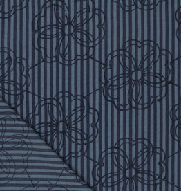Seersucker Broderie - Blue Stripes
