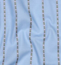 Katoen met borduursel - Blue