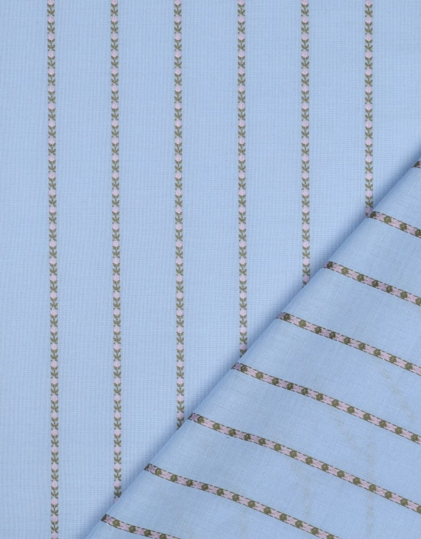 Katoen met borduursel - Blue