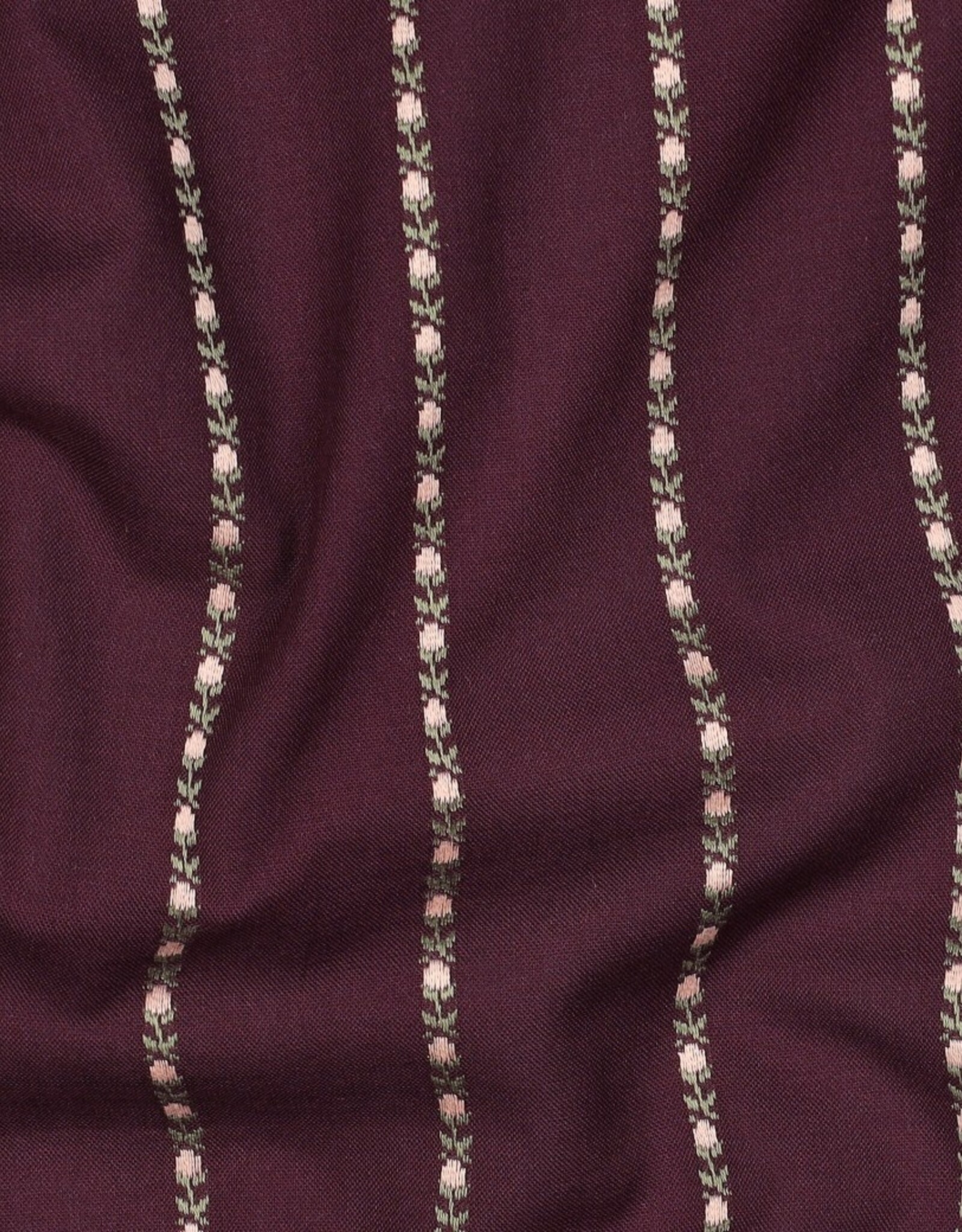Katoen met borduursel - Burgundy