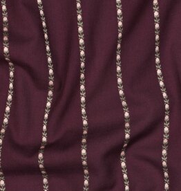 Katoen met borduursel - Burgundy
