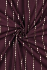 Katoen met borduursel - Burgundy