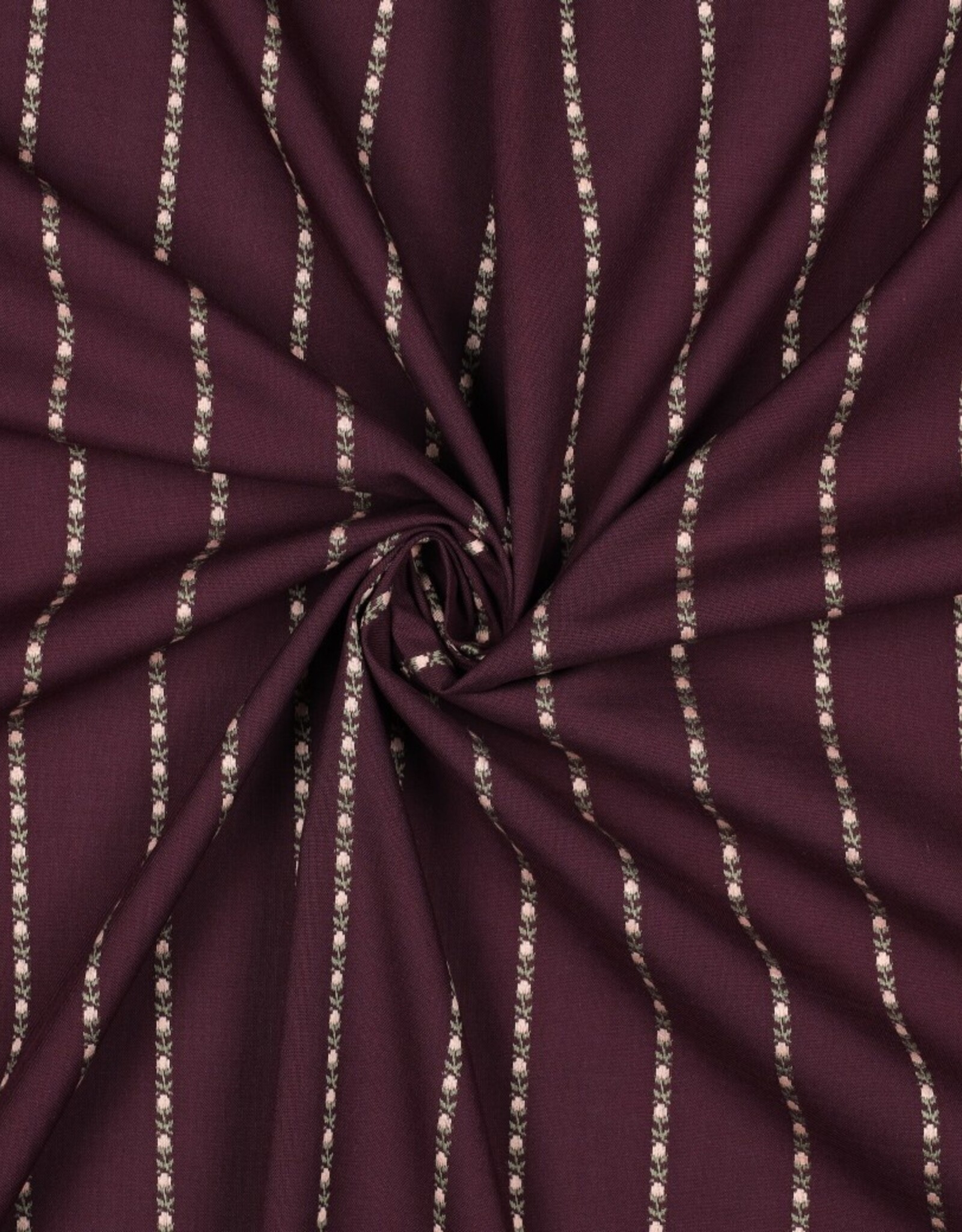 Katoen met borduursel - Burgundy