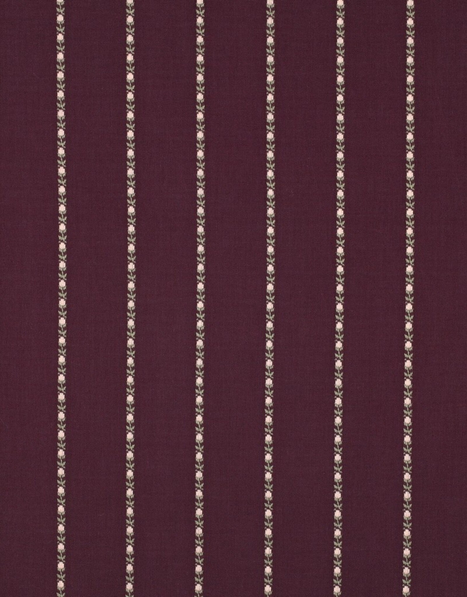Katoen met borduursel - Burgundy