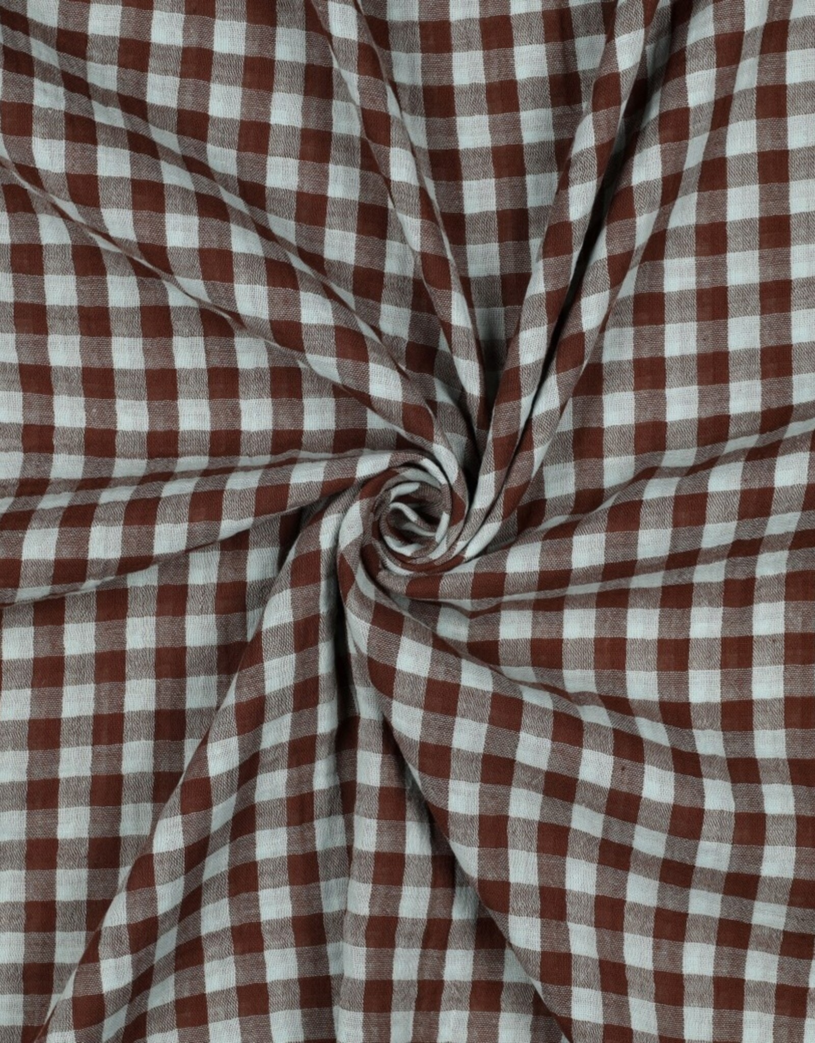 Double Gauze - Vichy - brown & mint