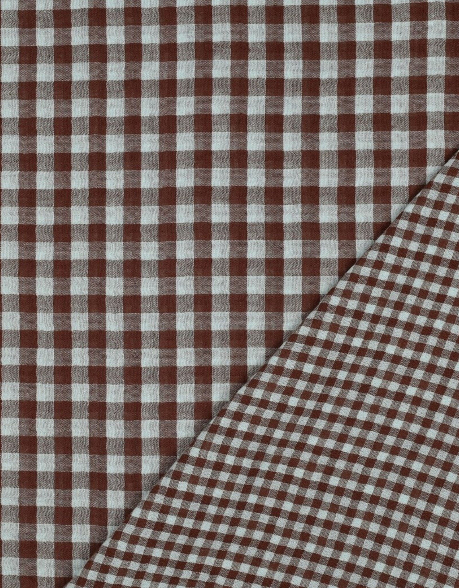 Double Gauze - Vichy - brown & mint