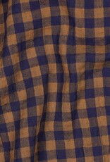 Double Gauze - Vichy - blue & camel