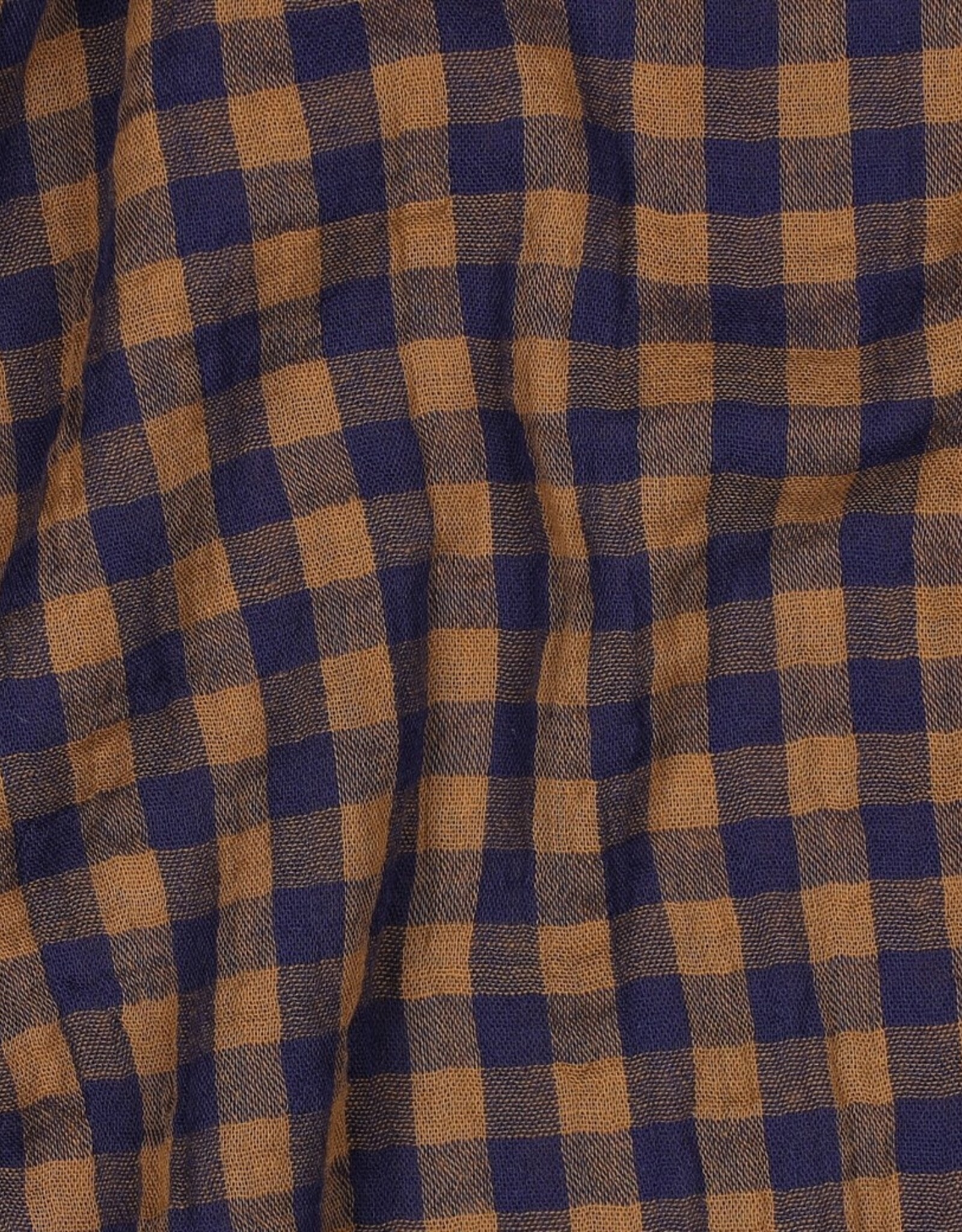 Double Gauze - Vichy - blue & camel