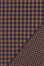 Double Gauze - Vichy - blue & camel
