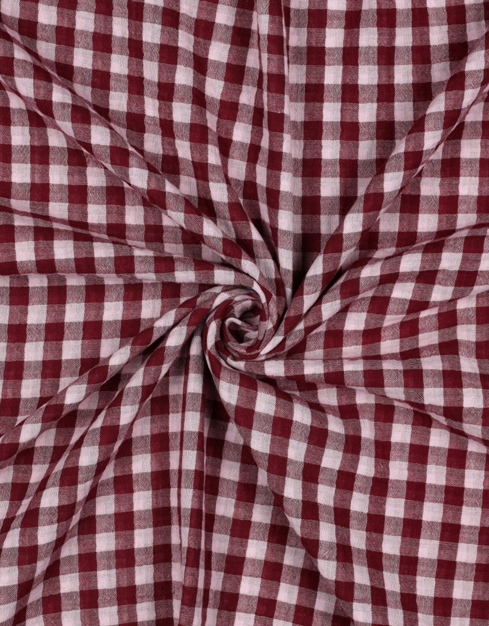 Double Gauze - Vichy - wine & pink