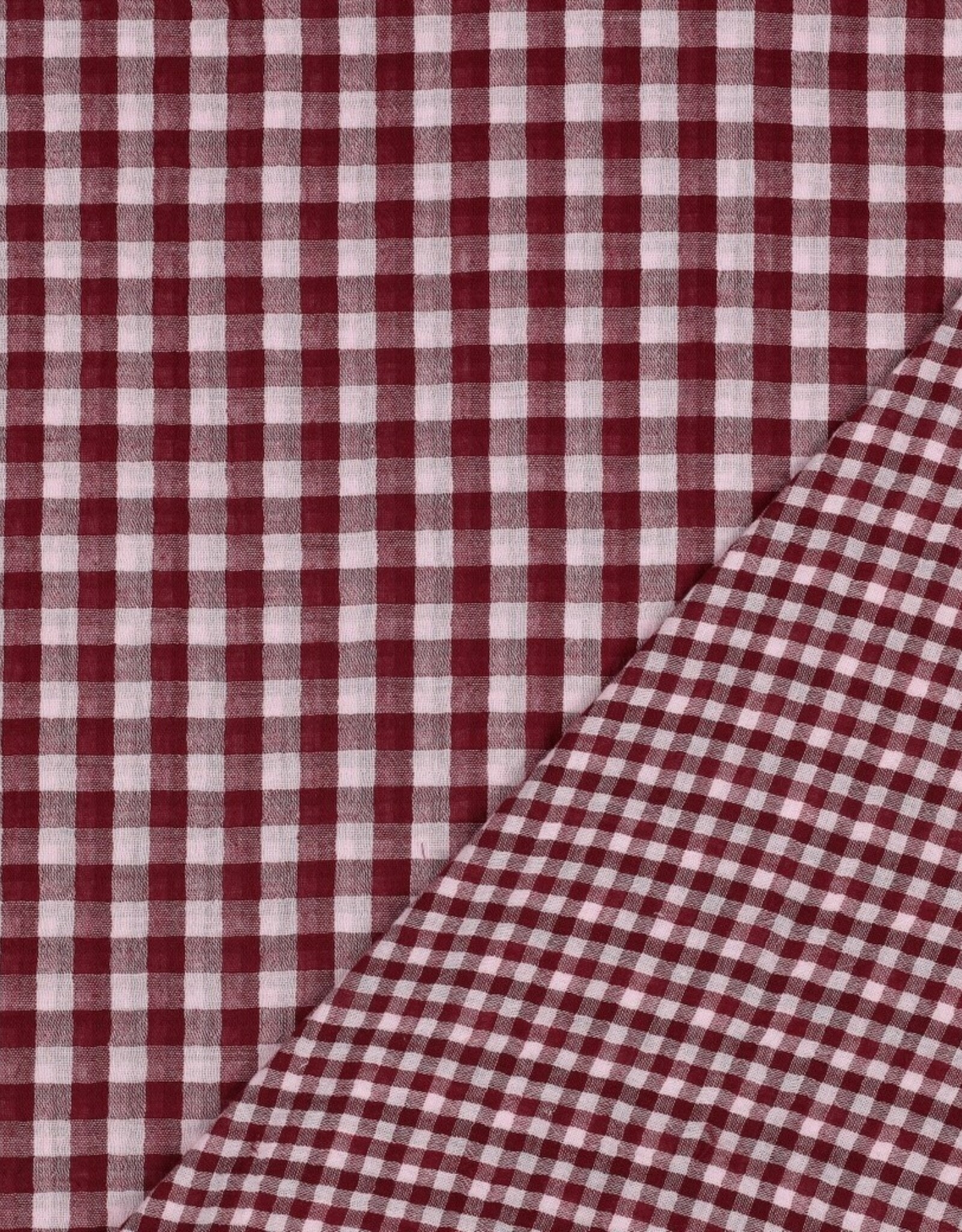 Double Gauze - Vichy - wine & pink