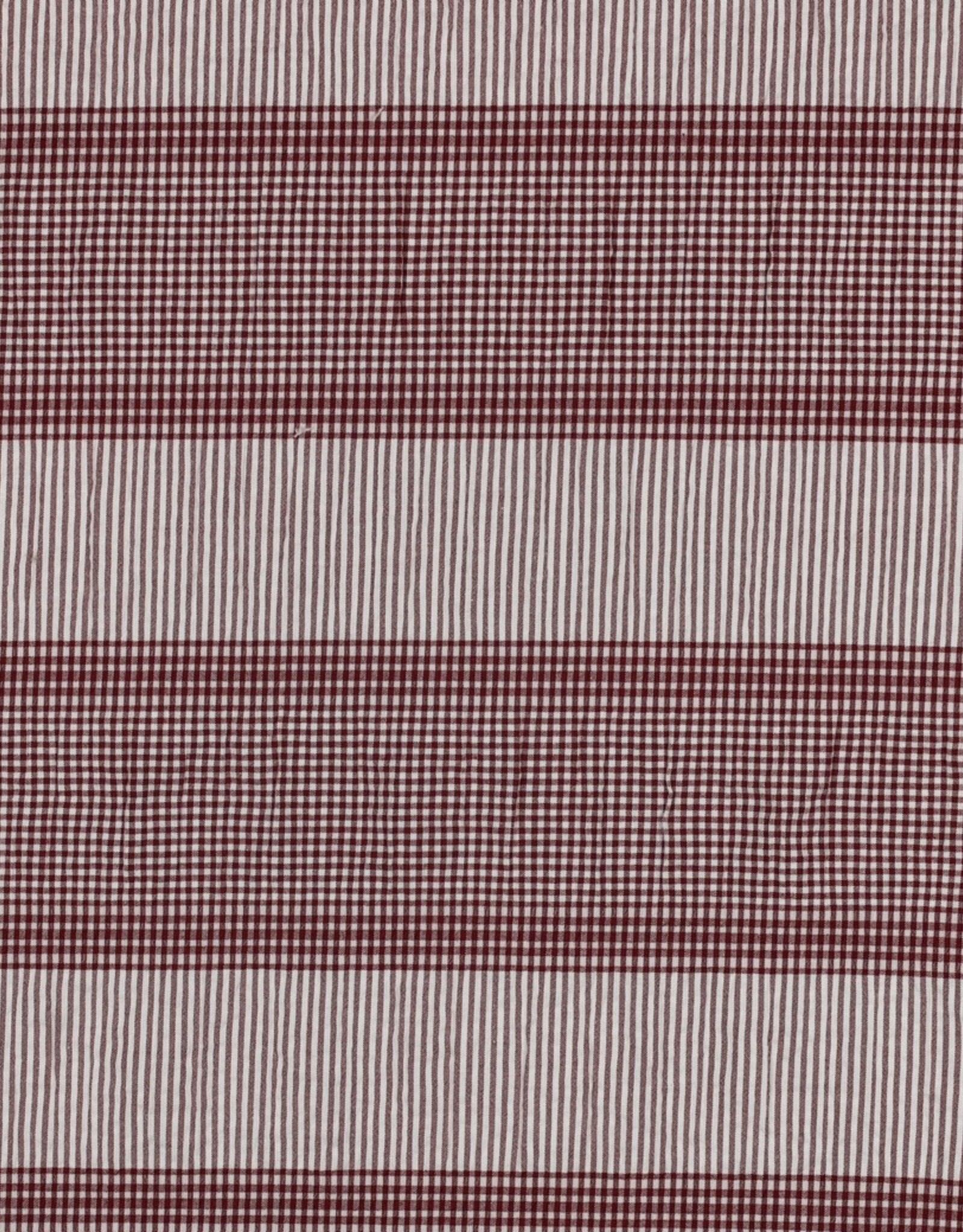 Katoen Crincle Vichy - Burgundy