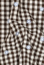 Katoen broderie - Flower Brown