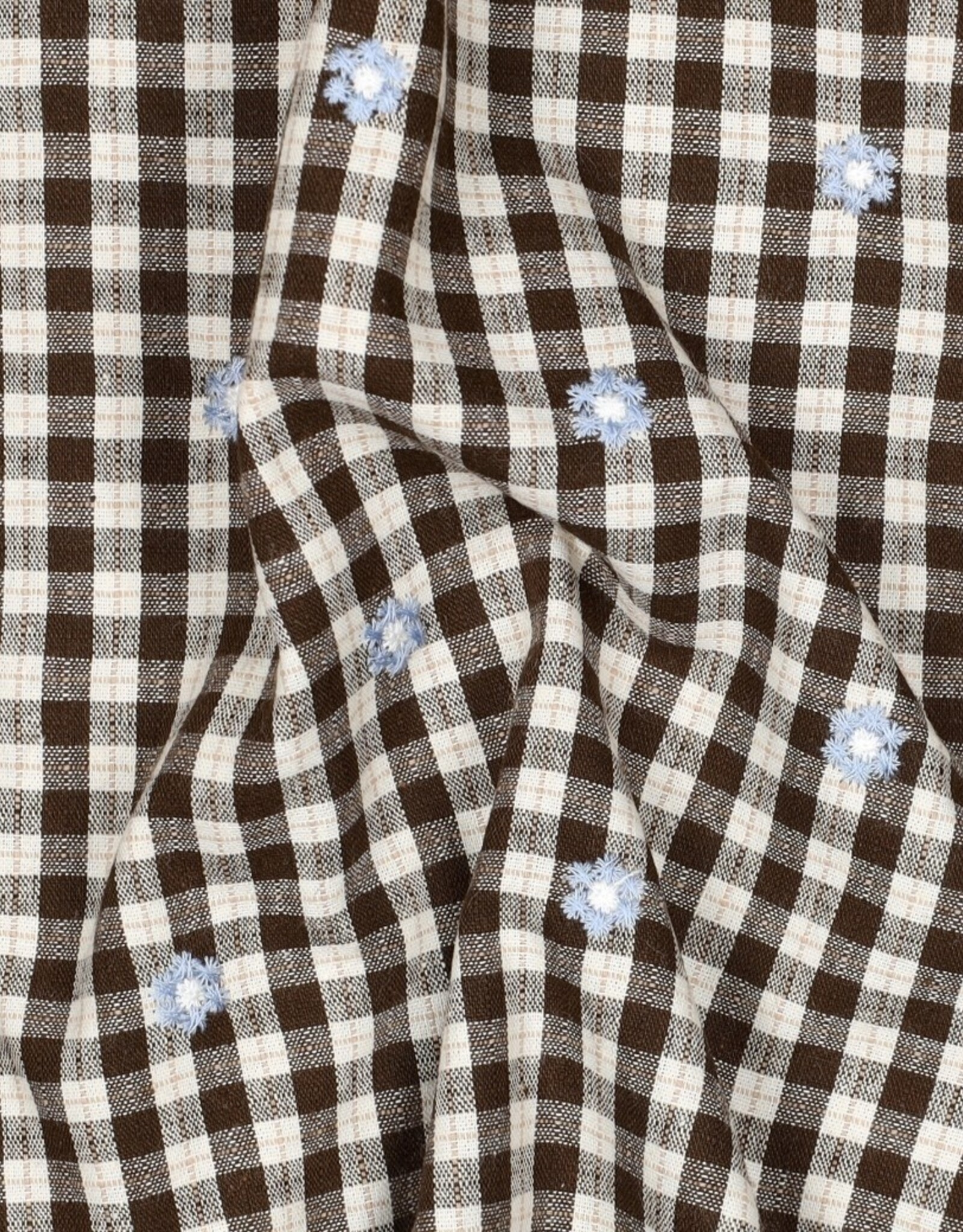 Katoen broderie - Flower Brown