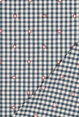 Katoen broderie - Flower Blue