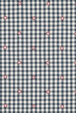 Katoen broderie - Flower Blue