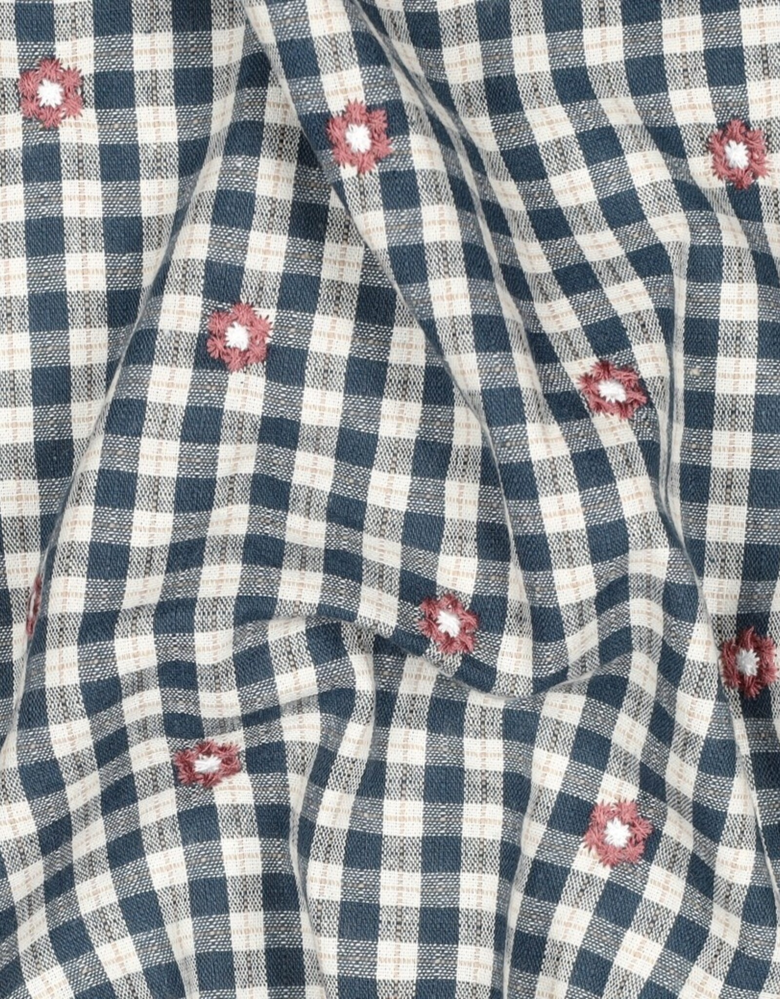 Katoen broderie - Flower Blue