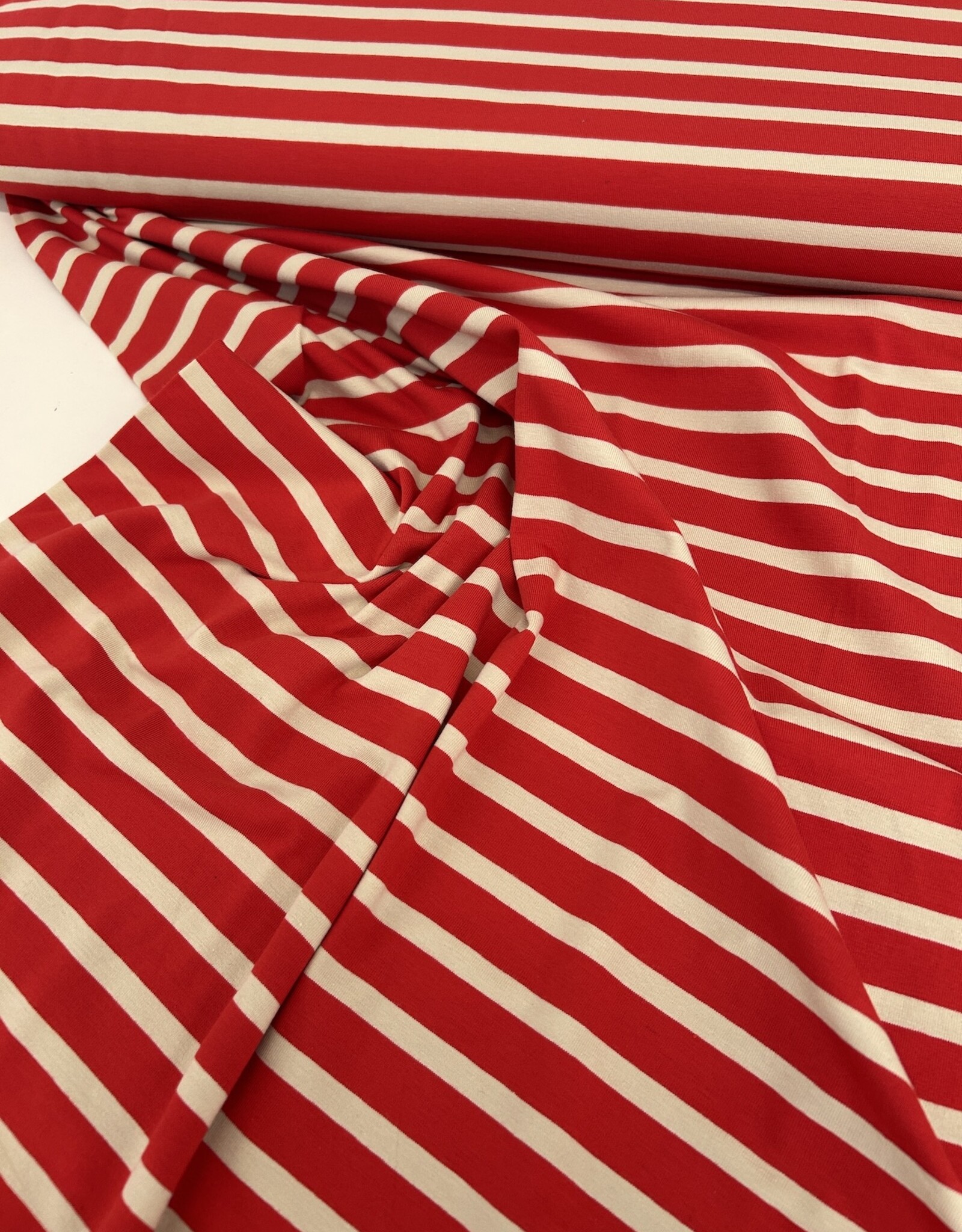 Tricot - Streep - Red & Creme