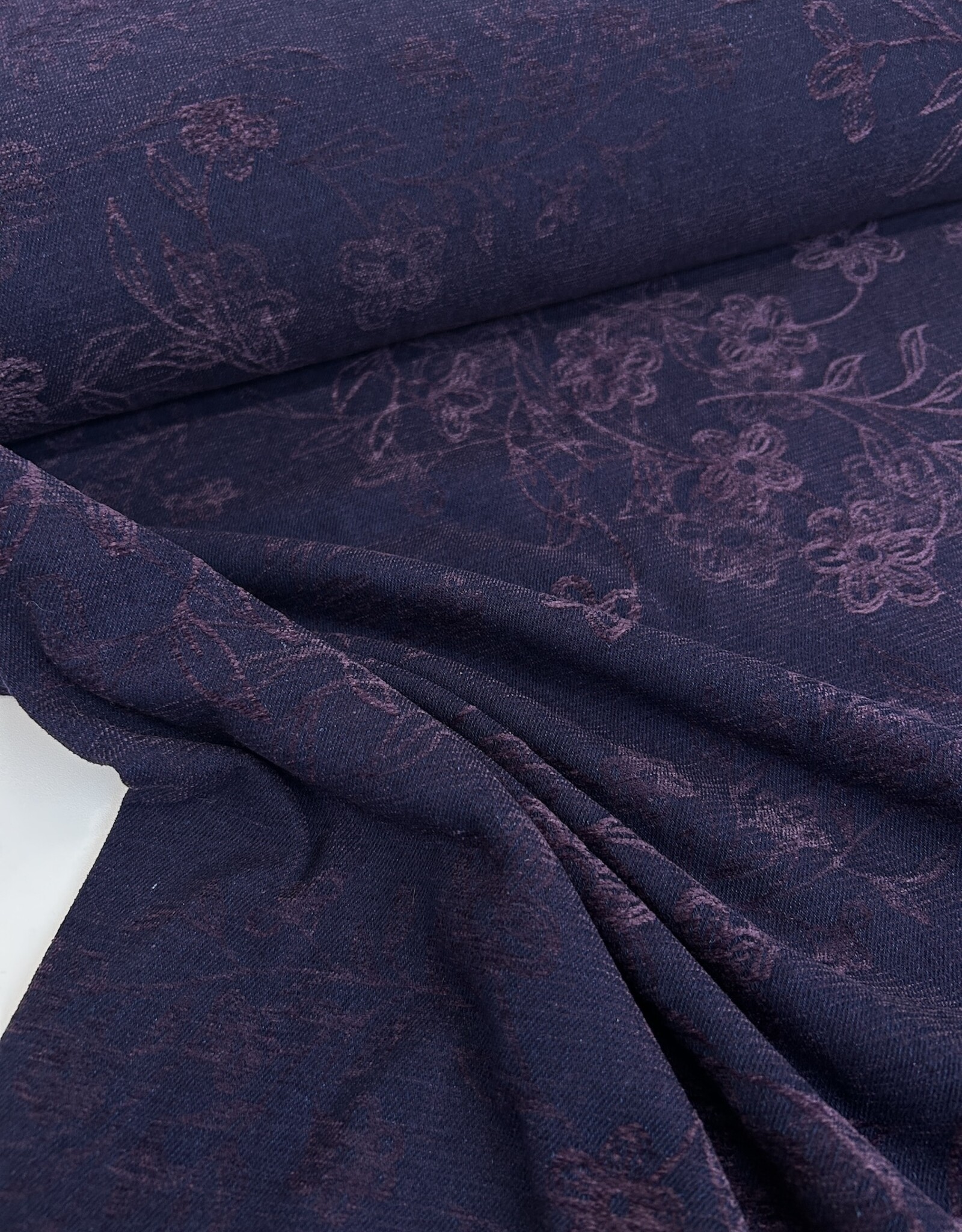Chenille Denim - Wine