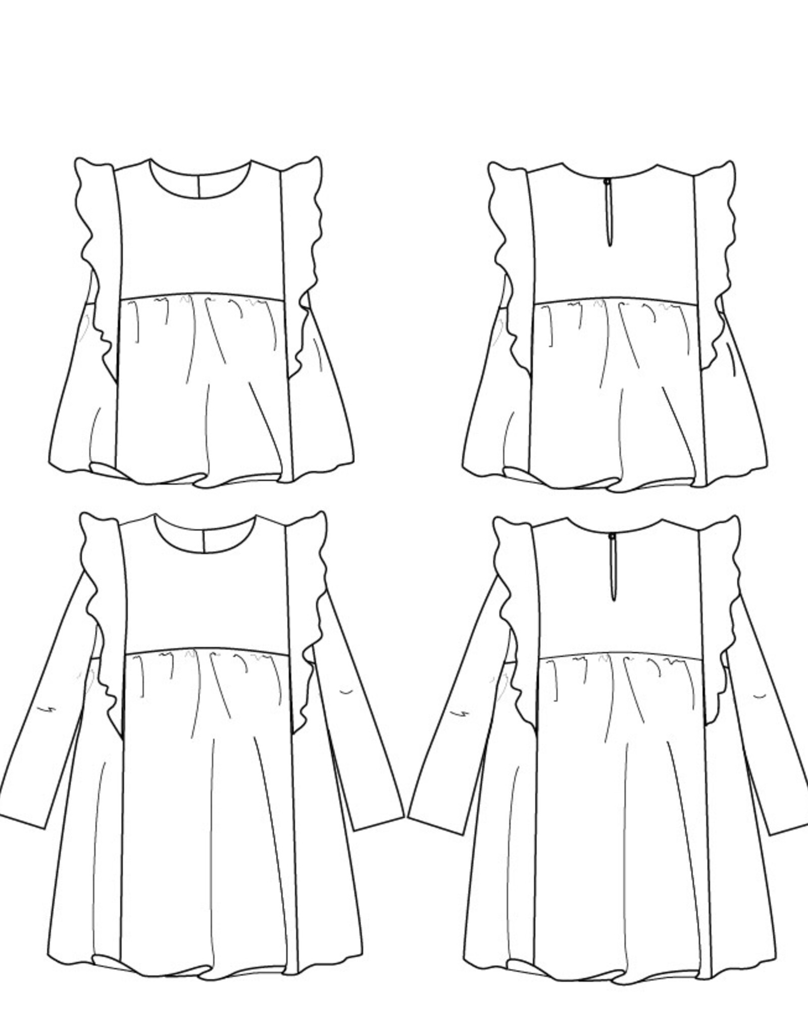 ikatee Patroon - STELLA - blouse en kinderjurk