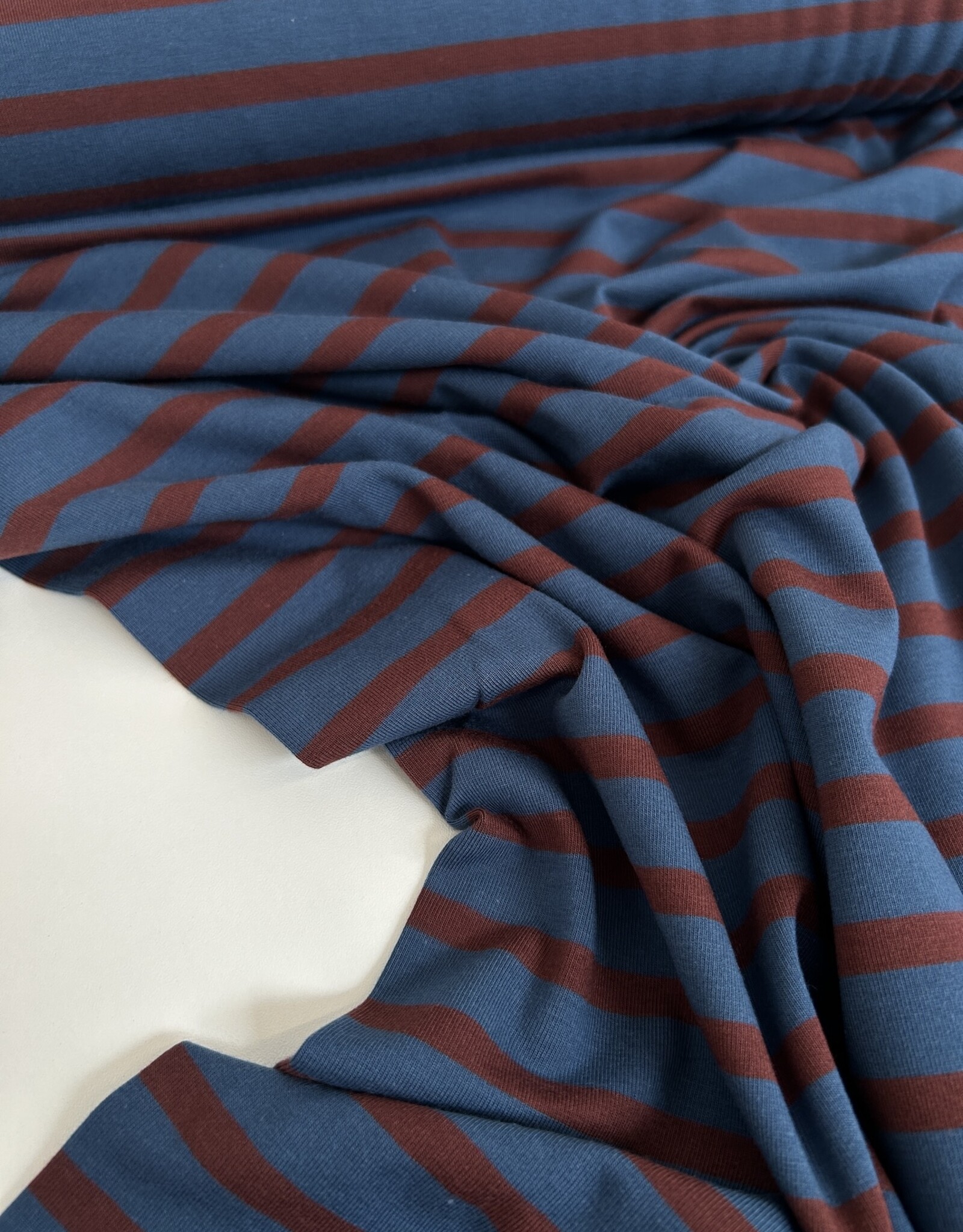 Tricot - Streep - Jeans & Aubergine