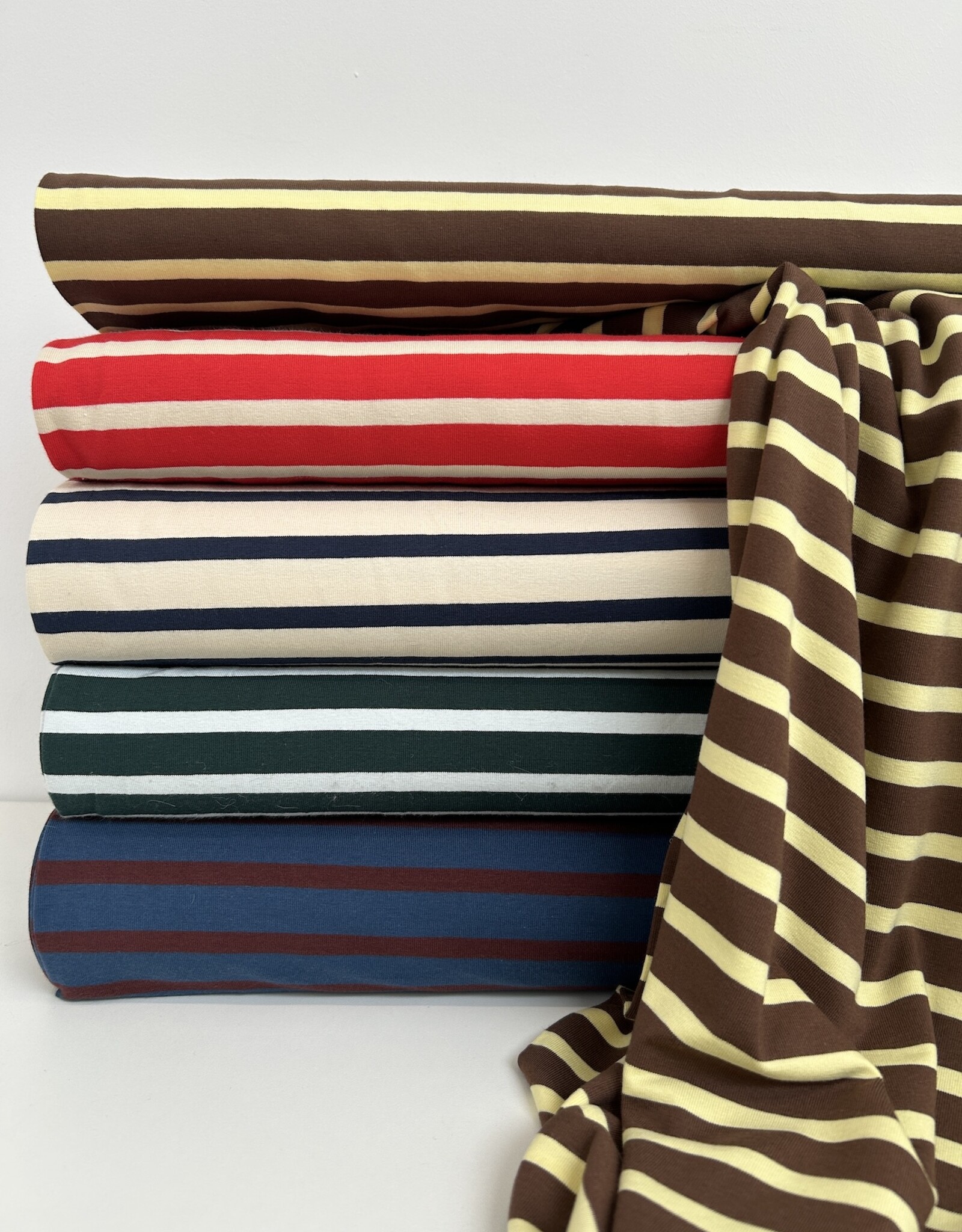 Tricot - Streep - Jeans & Aubergine