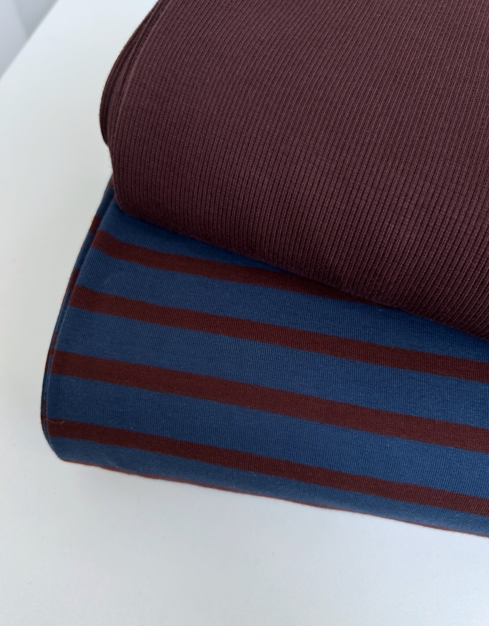 Tricot - Streep - Jeans & Aubergine