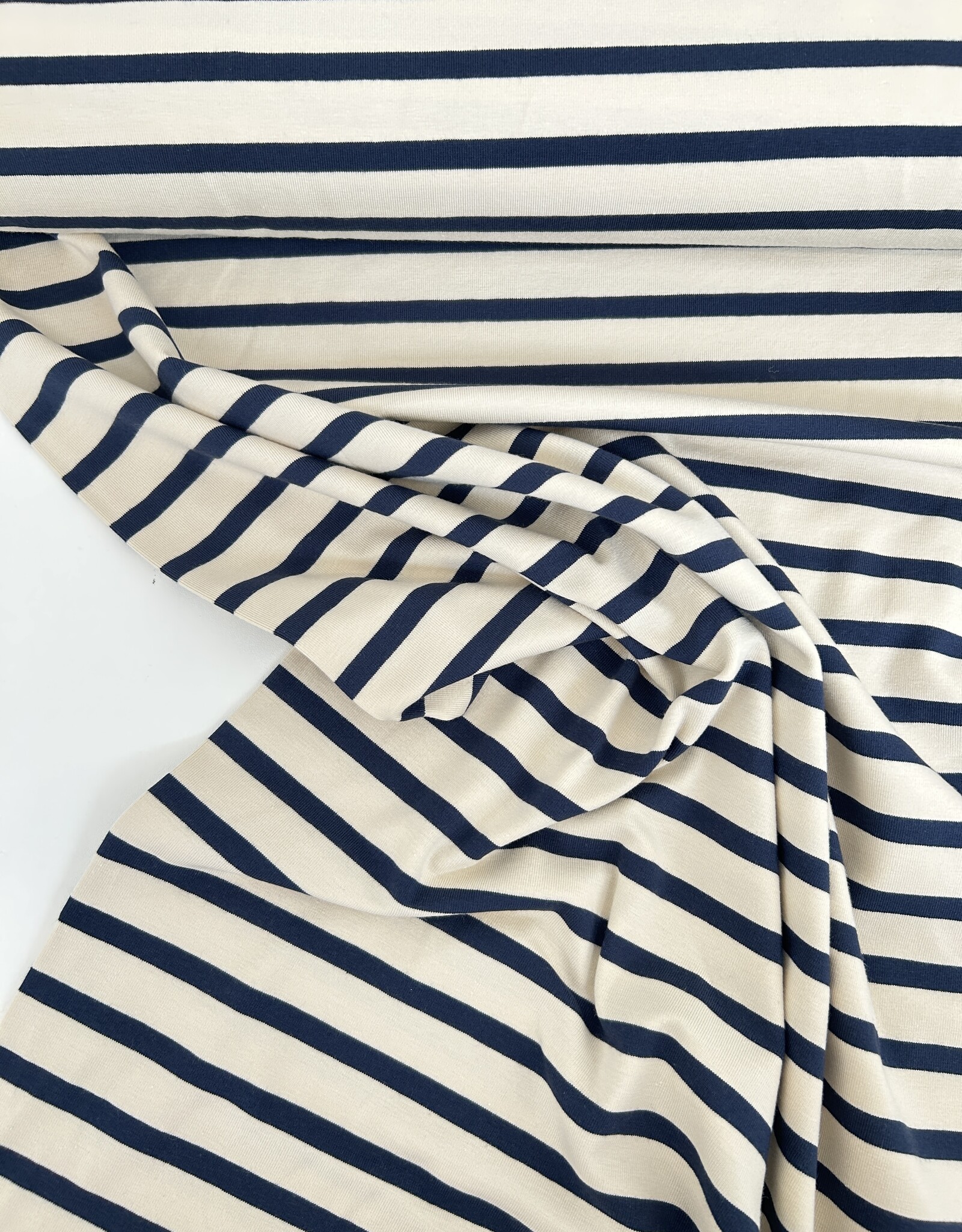 Tricot - Streep - Creme & Blue
