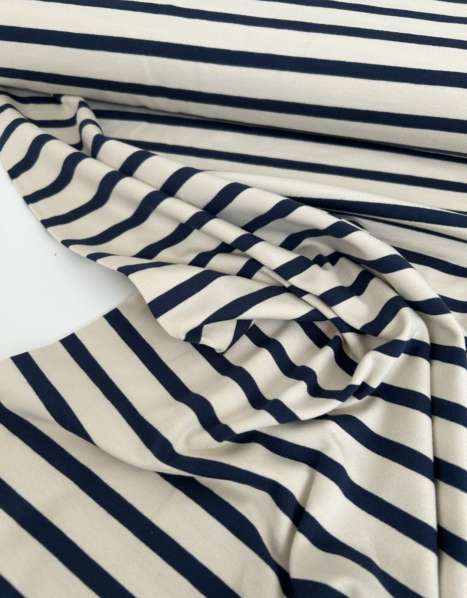 Tricot - Streep - Creme & Blue