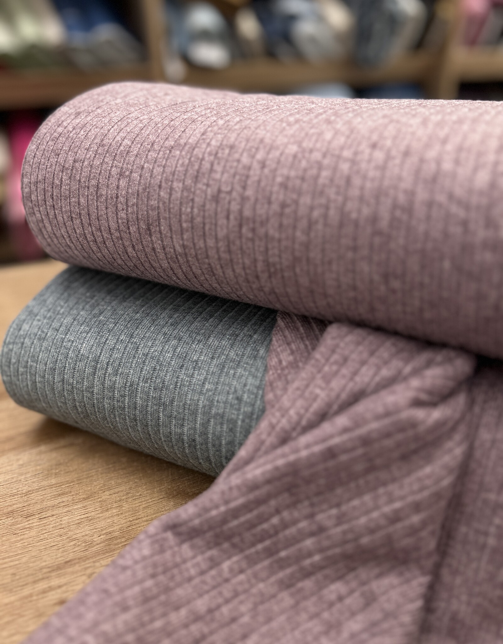 Soft Knit Ribbel - Dark Mauve