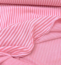 Double Gauze - Stripes 2-sided - Candy Pink